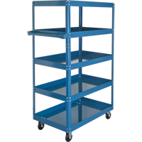 Shelf Carts , 5 Tiers, 18" W x 61" H x 30" D, 900 lbs. Capacity Auto-Cam