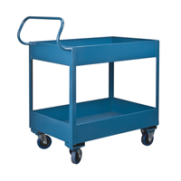 Deep Lipped Service Cart, 2 Tiers, 24" W x 47" H x 36" D, 1200 lbs. Capacity Auto-Cam