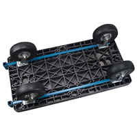 Plastic Platform Truck, 48" L x 24" W, 1200 lbs. Cap., Pneumatic Wheels Auto-Cam