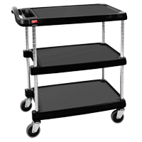 myCart Utility Cart, 3 Tiers, 26" x 36-7/8" x 36", 500 lbs. Capacity Auto-Cam