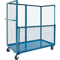 Wire Mesh Stock Truck, Steel, 24" x 55" x 36", 1200 lbs. Capacity Auto-Cam