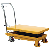 Hydraulic Scissor Lift Table, 19.5" L x 35.5" W/35-1/2" L x 19-1/2" W, Steel, 770 lbs. Capacity Auto-Cam