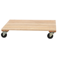 Solid Platform Wood Dolly, Rubber Wheels, 1200 lbs. Capacity, 18" W x 30" D x 7" H Auto-Cam