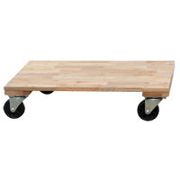 Solid Platform Wood Dolly, Rubber Wheels, 1200 lbs. Capacity, 24" W x 36" D x 7" H Auto-Cam