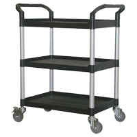 Utility Cart, 3 Tiers, 33-1/2" x 39-3/8" x 19", 300 lbs Capacity Auto-Cam