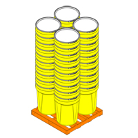 Nestable Polyethylene Drum, 30 US gal (25 imp. gal.), Open Top, Yellow MO767 | Auto-Cam