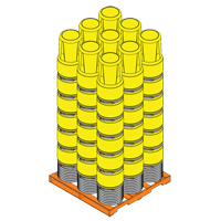 Nestable Polyethylene Drum, 14 US gal (11.7 imp. gal.), Open Top, Yellow MO769 | Auto-Cam