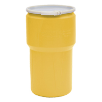 Nestable Polyethylene Drum, 14 US gal (11.7 imp. gal.), Open Top, Yellow MO769 | Auto-Cam