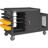 Mobile Wire Spool and Maintenance Cart, Steel, 5 Rod, 54-1/16" W x 35" H x 24" D, 1200 lbs. Capacity Auto-Cam