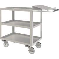 Industrial Grade Order Picking Cart, 39" H x 18-1/8" W x 45" D, 3 Shelves, 1200 lbs. Capacity Auto-Cam