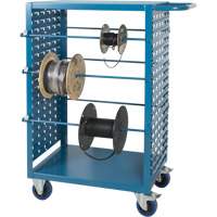Mobile Wire Spool Cart, Steel, 6 Rod, 21" W x 48" H x 38" D, 1200 lbs. Capacity Auto-Cam