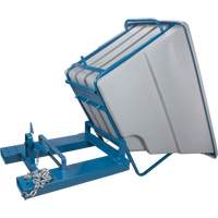Self-Dumping Hopper, Polyethylene, 1-1/10 cu.yd, Grey Auto-Cam