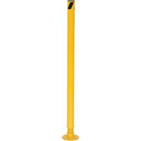 Spring Loaded Bollard, Steel, 42" H x 2-1/8" W, Yellow Auto-Cam