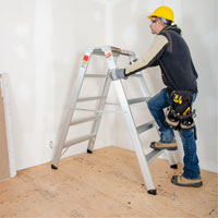 Poste de travail chevalet de sciage portatif, Cadre Aluminium, 12-1/4" p x 56" h Auto-Cam