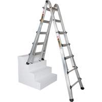 Telescoping Multi-Position Ladder, Aluminum, 300 lbs., CSA Grade 1A MP924 | Auto-Cam