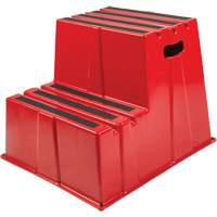 Industrial Step Stool, 2 Steps, 26" x 22-7/16" x 19-11/16" High Auto-Cam