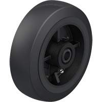 Roue en caoutchouc noir sur noyau en fonte Auto-Cam