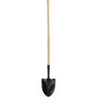 Round Point Shovel, Tempered Steel Blade, Wood, Straight Handle ND063 | Auto-Cam