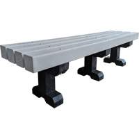 Banc de parc, Plastique recycl&eacute;, 72" lo x 17" la x 17" h, Gris Auto-Cam