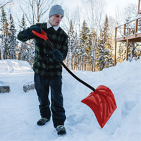 Yukon Snow Shovel, Polypropylene Blade, 18" Wide, Ergonomic D-Grip Handle Auto-Cam