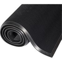 Mat-A-Dor Mat, Rubber, Scraper Type, Finger Tip Style Pattern, 3' x 6', Black Auto-Cam