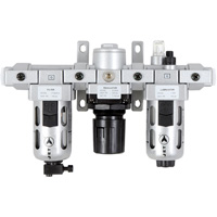 Filtre &agrave; air interm&eacute;diaire en trois parties, r&eacute;gulateur & lubrificateur AFRLMI38, 3/8" NPT Auto-Cam