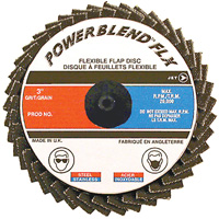 POWERBLEND FLX Roll-on Flap Disc, 2" x Type R, Z40 Grit, Zirconia Alumina Auto-Cam