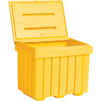 Economy Salt Sand Storage Container, 32" x 23" x 27-1/2", 10 cu. Ft., Yellow Auto-Cam