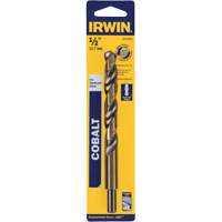 Heavy-Duty Jobber Drill Bit, High Speed Cobalt, 1/2", 6" L, 1-1/2" Flute, 135° Point Angle Auto-Cam