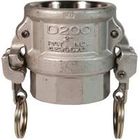 EZ Boss-Lock Cam & Groove Coupler, Stainless Steel, Type D, 1", Female NPT, 250 PSI Auto-Cam