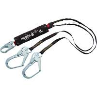 PRO Shock-Absorbing Lanyard, 6', Rebar Hook Center, Snap Hook Leg Ends, Kevlar&reg; Auto-Cam