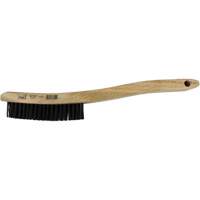 Economy Curved Handle Scratch Brush, Brass, 3 x 19 Wire Rows, 13-3/4" Long Auto-Cam