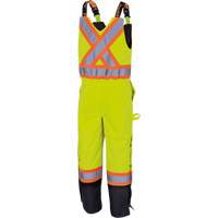 5041BB Pantalon &agrave; bretelles matelass&eacute; imperm&eacute;able, Polyester, Grand, Jaune lime haute visibilit&eacute; Auto-Cam