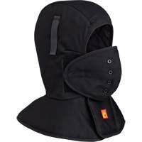 565A Flame Resistant Quilted Long Neck Hardhat Liner, Black, Cotton Auto-Cam