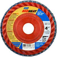 Red Heat&reg; Plastic Flat Flap Discs, 4-1/2" x 7/8", Type 27, 40 Grit, Ceramic Alumina Auto-Cam