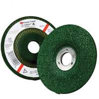 Green Corps Depressed Centre Wheel, 4-1/2" x 1/4", 7/8" Arbor, Aluminum Oxide, Type 27 Auto-Cam