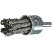 Knot Wire End Brush, 1" Dia., 0.02" Wire Dia., 1/4" Shank Auto-Cam
