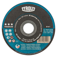 Premium 2 In 1 Thincut Cut-Off Wheel, 4-1/2" x 0.045", 7/8" Arbor, Type 1, Aluminum Oxide, 13300 RPM Auto-Cam