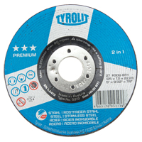 Premium 2-in-1 Grinding Wheel, 5" x 9/32", 7/8" Arbor, Type 27 Auto-Cam