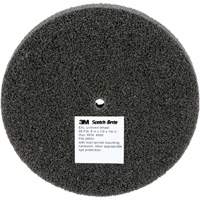 Meule unitaris&eacute;e EXL Scotch-Brite, 5" x 1/2", Arbre de 1/4", Grain de Fin, Carbure de silicium Auto-Cam