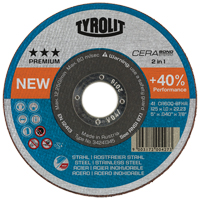 Cerabond Cutting Disc, 5" x 0.045", 7/8" Arbor, Type 1, Ceramic, 12250 RPM Auto-Cam