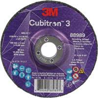 Cubitron 3 Depressed Centre Grinding Wheel, 4" x 1/4", 5/8" Arbor, Ceramic, Type T27 Auto-Cam