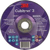 Cubitron 3 Depressed Centre Grinding Wheel, 6" x 1/4", 7/8" Arbor, Ceramic, Type T27 Auto-Cam