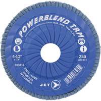 Powerblend TRM Trimmable Flap Disc, 4-1/2" x 7/8", Type 29, Z40 Grit, Zirconium Auto-Cam