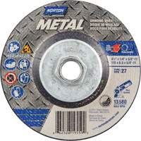 Meule pour le m&eacute;tal, 4-1/2" x 1/4", Arbre 5/8"-11, Oxyde d'aluminium, Type 27 Auto-Cam