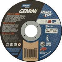 Gemini RightCut Right Angle Cut-Off Wheel, 4-1/2" x 0.045", 7/8" Arbor, Type 01/41, Aluminum Oxide, 13580 RPM Auto-Cam