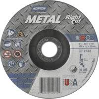 Metal RightCut Right Angle Cut-Off Wheel, 6" x 0.045", 7/8" Arbor, Type 27/42, Aluminum Oxide, 10190 RPM Auto-Cam