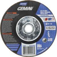Gemini INOX/SS Right Angle Cut-Off Wheel, 4-1/2" x 3/32", 5/8"-11 Arbor, Type 27/42, Aluminum Oxide, 13580 RPM Auto-Cam