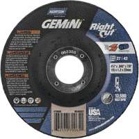 Gemini RightCut Right Angle Cut-Off Wheel, 4-1/2" x 0.045", 7/8" Arbor, Type 27/42, Aluminum Oxide, 13580 RPM Auto-Cam
