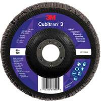 Cubitron 3 Conical  Flap Disc 1169F, 5" x 7/8", Type T29, 80+ Grit, Ceramic Auto-Cam